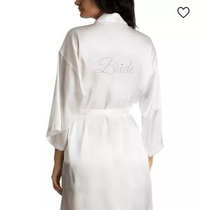 Chic White Satin Bridal Robe